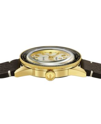 Unisex Swiss Automatic Captain Cook Over-Pole Interchangeable Brown Leather Strap Watch 39mm