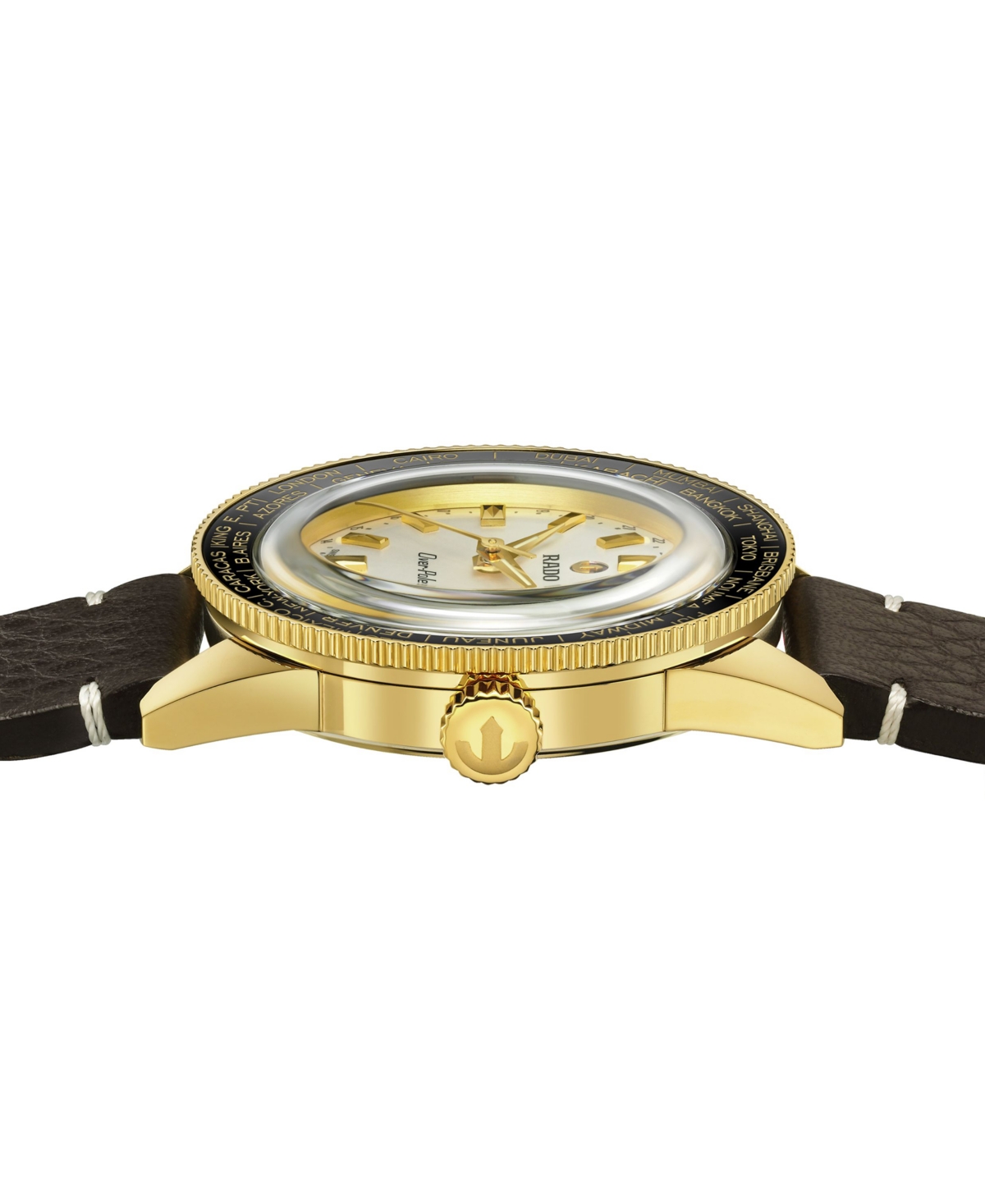 Rado Unisex Swiss Automatic Captain Cook Over-pole Interchangeable Brown Leather Strap Watch 39mm