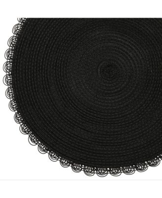 Chantilly 15" Round Woven Placemats Set of 6 - Durable, Reversible & Non-Slip Table Mats