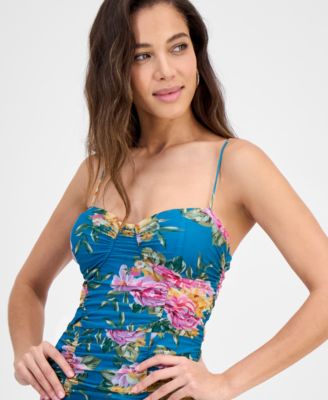 Women's Callie Floral-Print Ruched Bodycon Dress