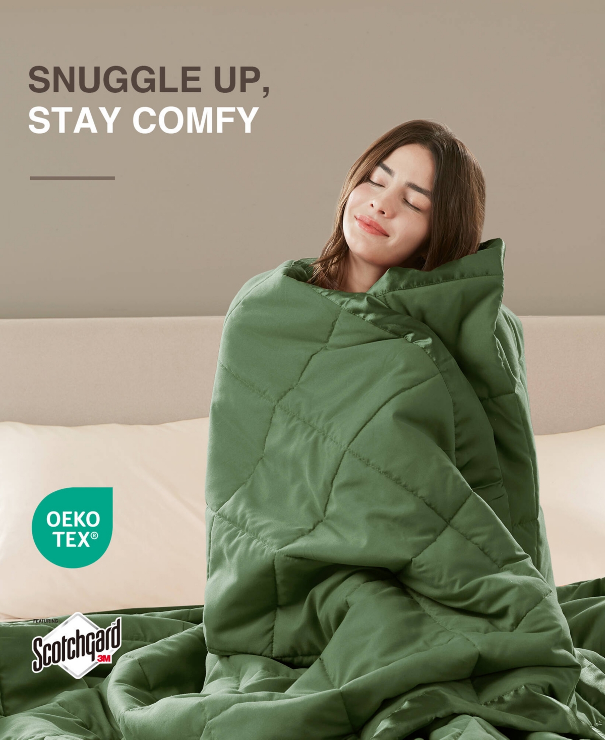 Madison Park Windom Lightweight Down Alternative Satin Trim Blanket, Twin In Green