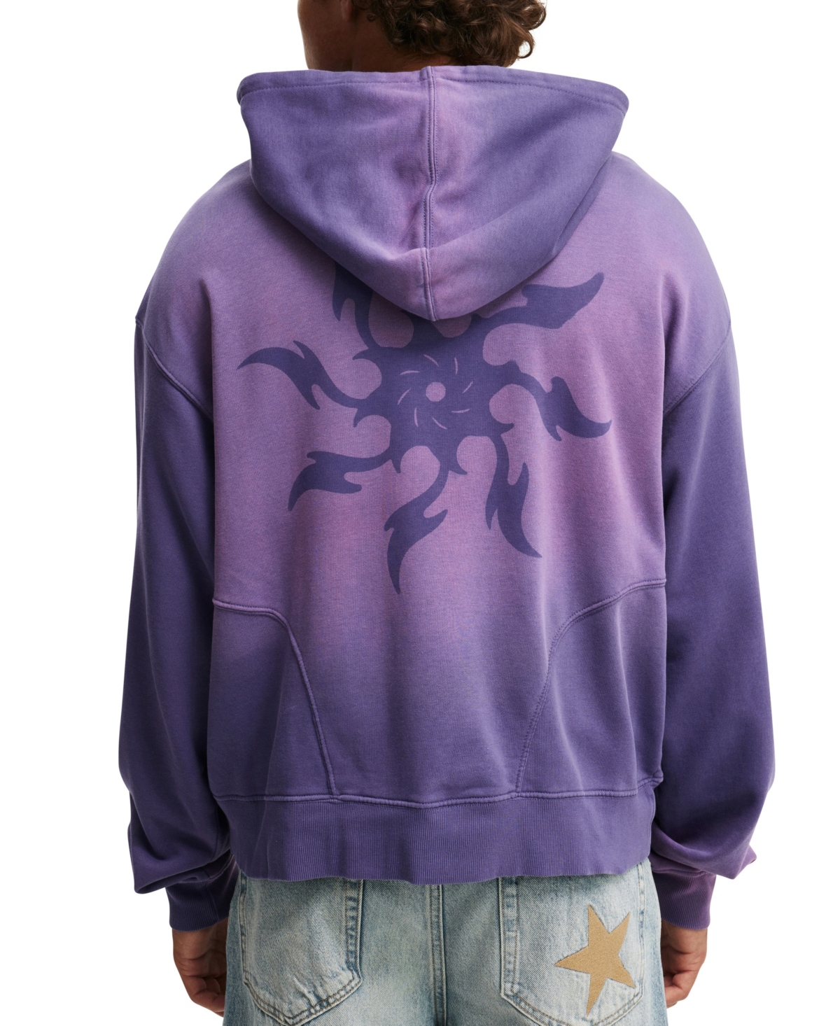 COTTON ON MEN'S CROPPED ZIP UP HOODIE 