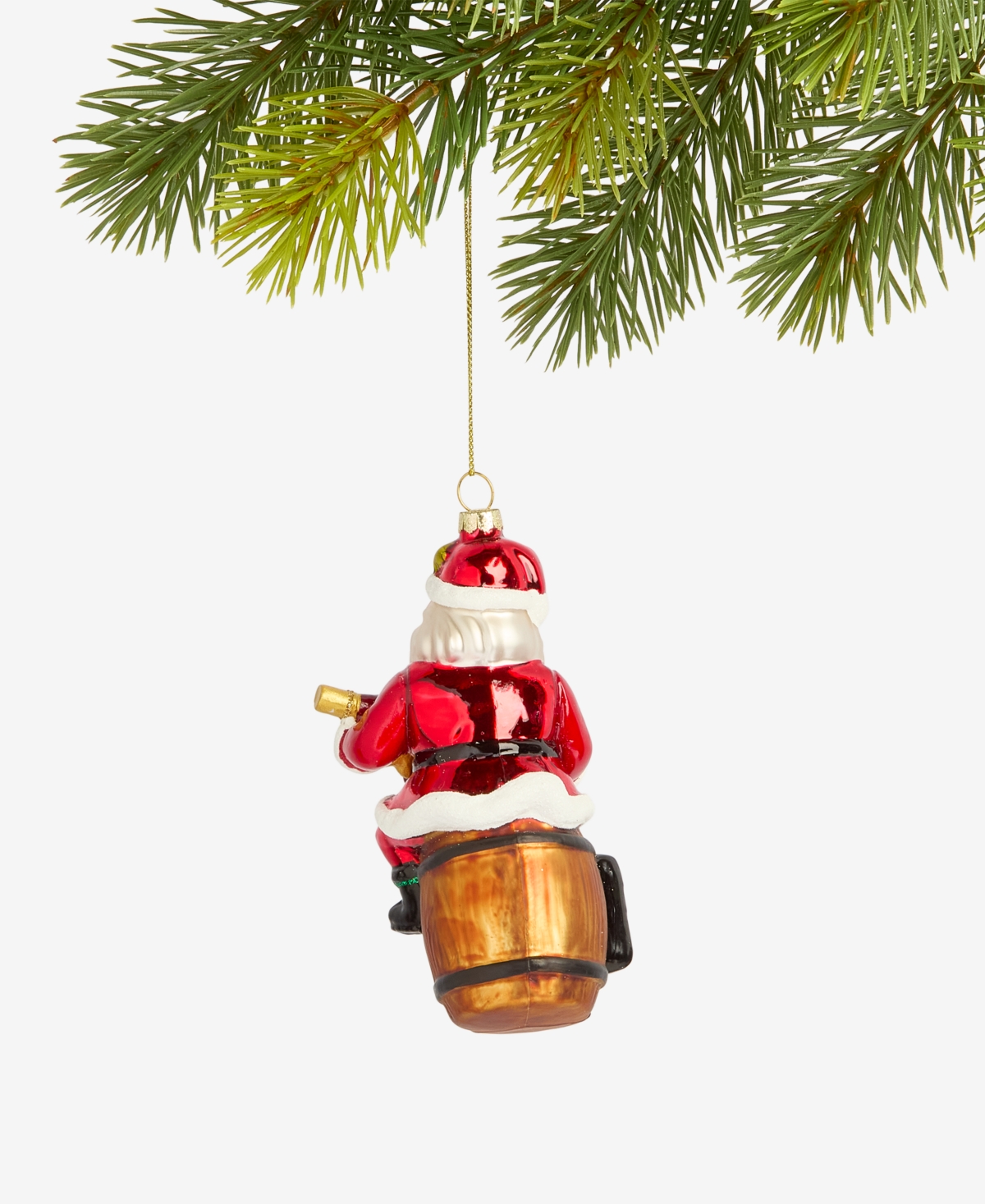 Holiday Lane Spirits Santa With Wine Ornament, Macy's Exclusive In Transparent