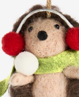 Tiny Tidings Wool Hedgehog Ornament, Macy's Exclusive