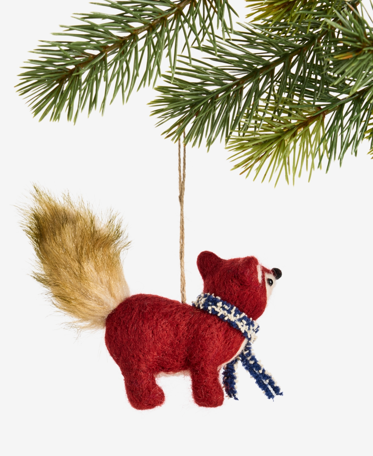 Holiday Lane Tiny Tidings Felted Fox Ornament, Macy's Exclusive In Red