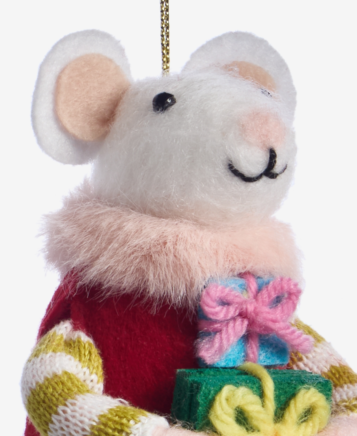 Holiday Lane Tiny Tidings Felted Mouse With Gift Ornament, Macy's Exclusive In Multi