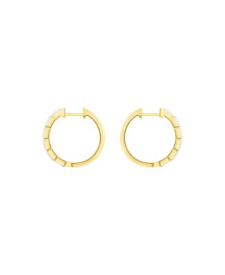 Crystal Baguette Hinged Hoop Earrings