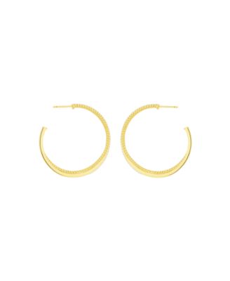 Crystal Twisted Rope C Hoop Earrings