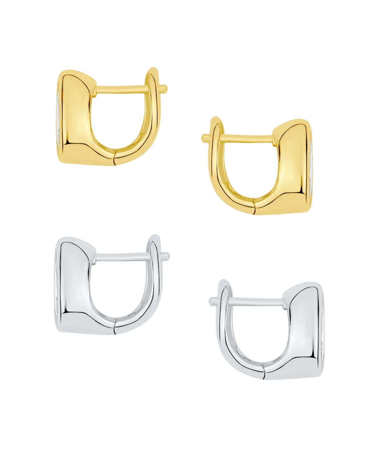 And Now This Cubic Zirconia Duo Huggie Hoop Earring Set