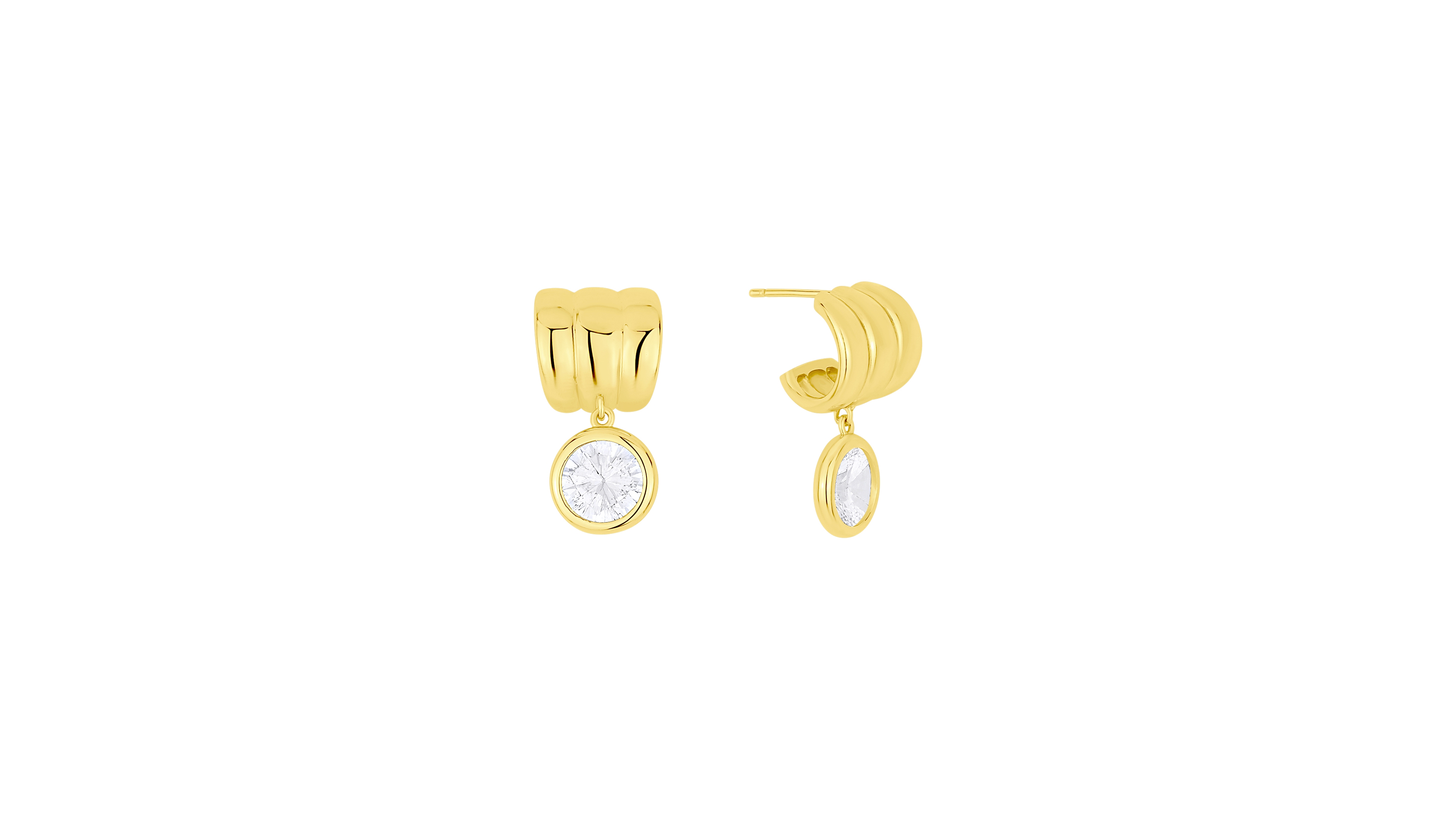 And Now This Cubic Zirconia Drop Post Hoop Earring
