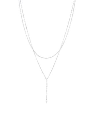 Cubic Zirconia Double Layer Y Necklace