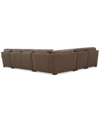 Radley Roll Arm 152" 5-Pc. Leather Wedge Corner L Sectional, Exclusively at Macy's