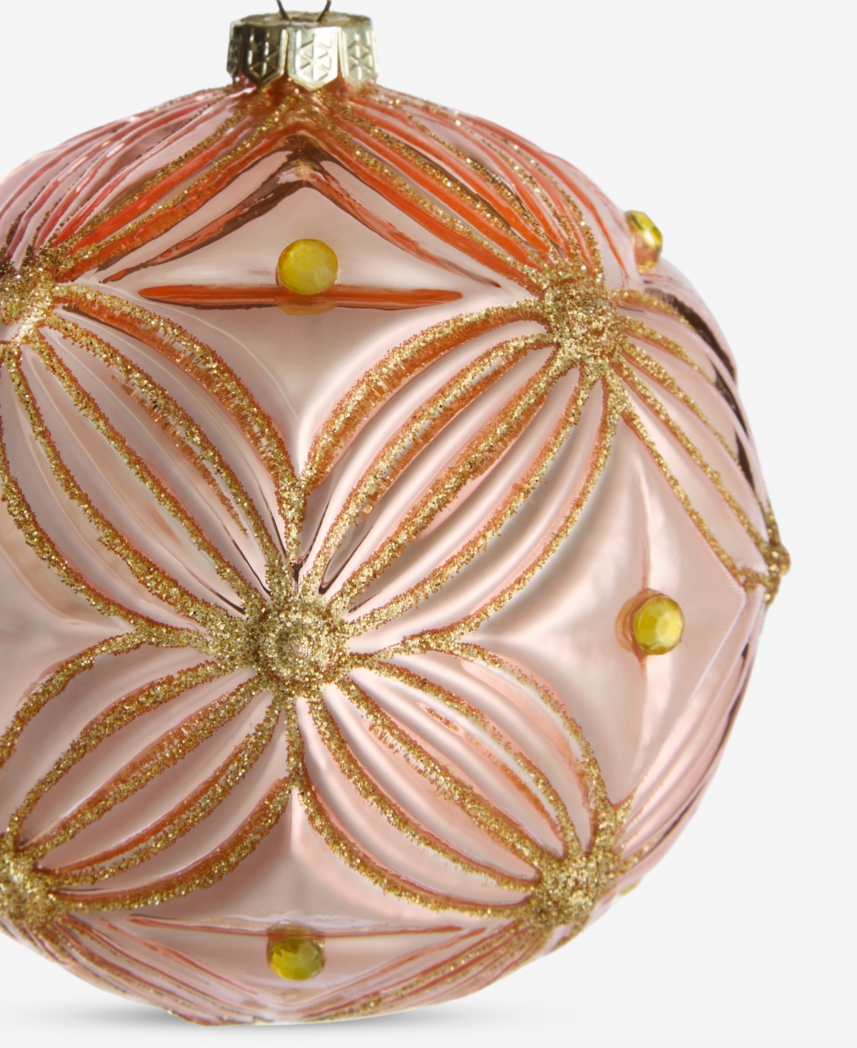 Holiday Lane Glitter Texture Glass Ball Ornament, Macy's Exclusive In Transparent