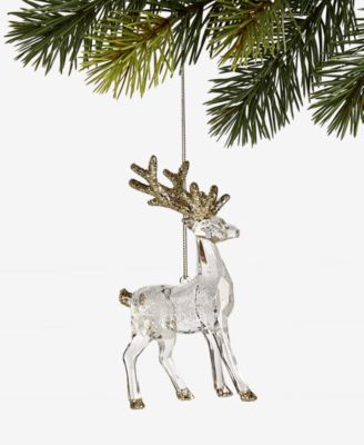 Iced Delight Clear And Gold Deer Ornament, Macy's Exclusive 