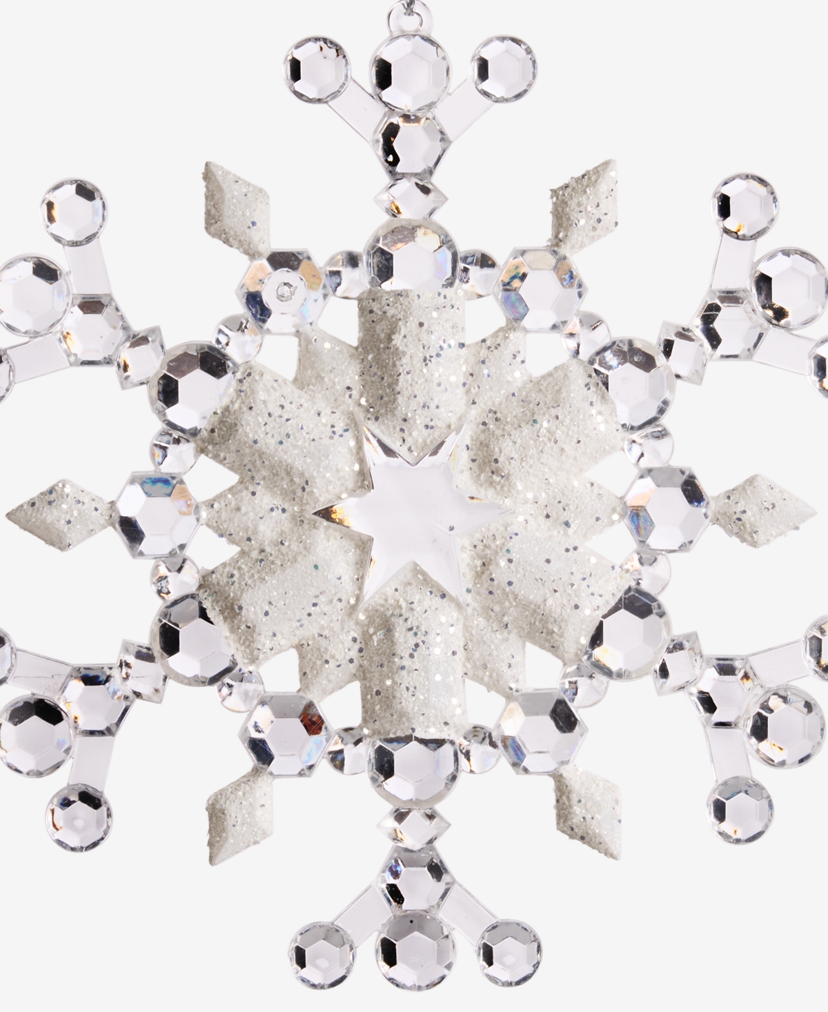 Holiday Lane Iced Delight Gem Snowflake Ornament, Macy's Exclusive In Transparent