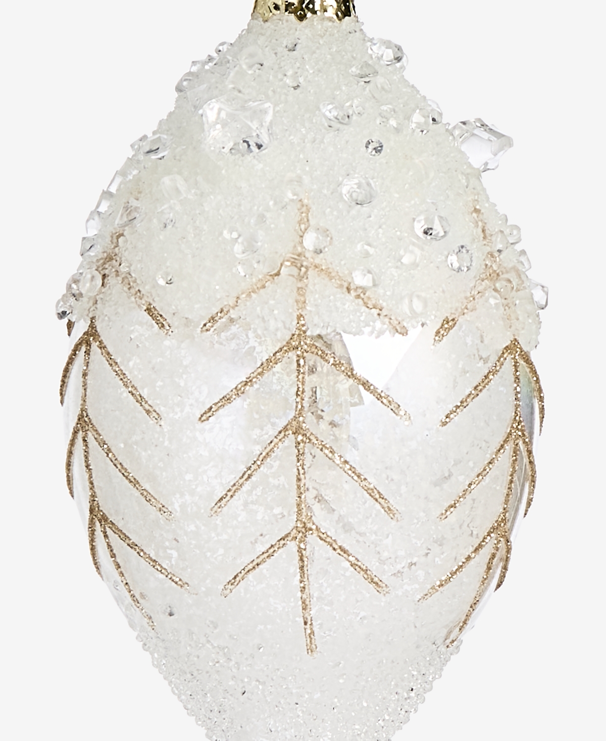 Holiday Lane Iced Delight Glass Frosted Drop Ornament, Macy's Exclusive In Neutral