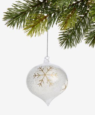 Holiday Lane - Iced Delight Glass Snowflake Onion Ornament
