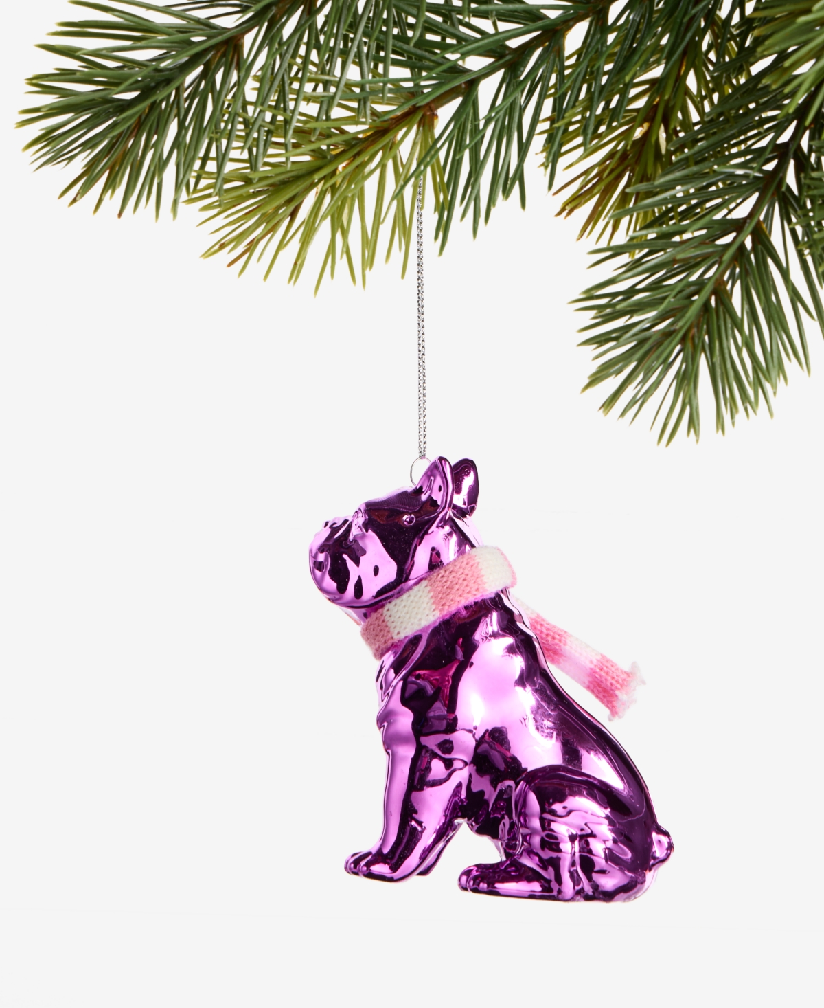 Holiday Lane Eclectic Charm Pink Glitter Dog Ornament, Macy's Exclusive In Purple