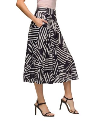 Women's Elastic Waist Pocket Midi Skirt