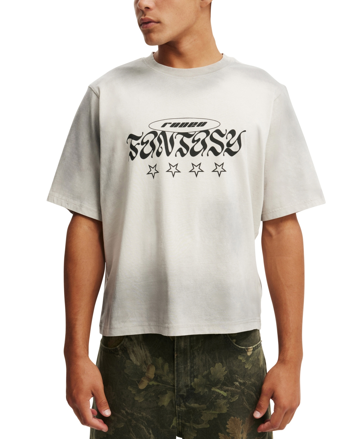 COTTON ON MEN'S CROPPED FIT GRAPHIC T-SHIRT 