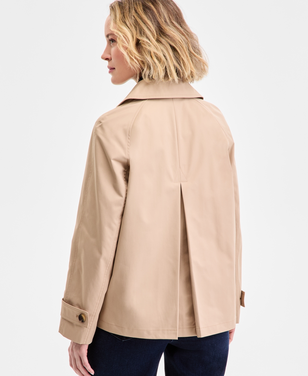 Michael Kors Michael  Women's Short Double-breasted Trench Coat In Brown