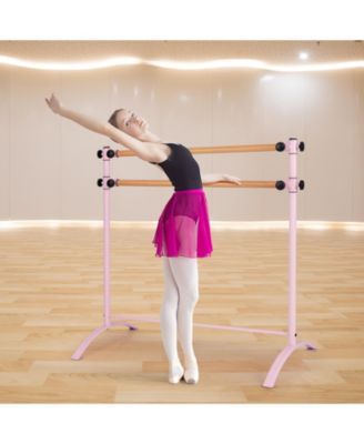 Portable Freestanding Double Ballet Barre for Home Dance and Stretching