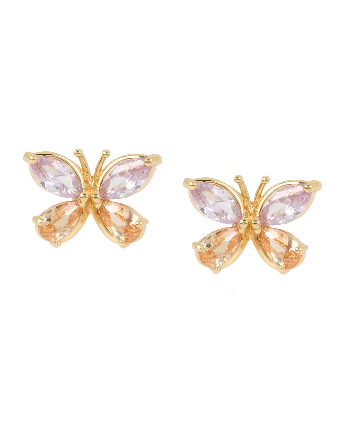 BETSEY JOHNSON CUBIC ZIRCONIA BUTTERFLY STUD EARRINGS 