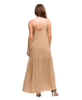 Women's Lightweight Spaghetti Strap Pocket Maxi Dress