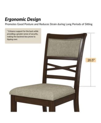 Set of 2 Solid Wood Felix Transitional  Dining Chair