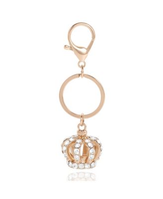 Crystal Crown Keychain – Elegant Gold Accessory