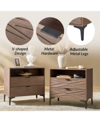 Auguste 2-Drawer Nightstand with Charging Port