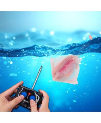 Remote Control Simulation Swimming Manta Ray Toy with LED Lights - Pool and Bath Toy for Kids