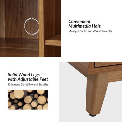 Tobias Midcentury 30"Tall 2 Door Accent Cabinet with Solid Wood Legs