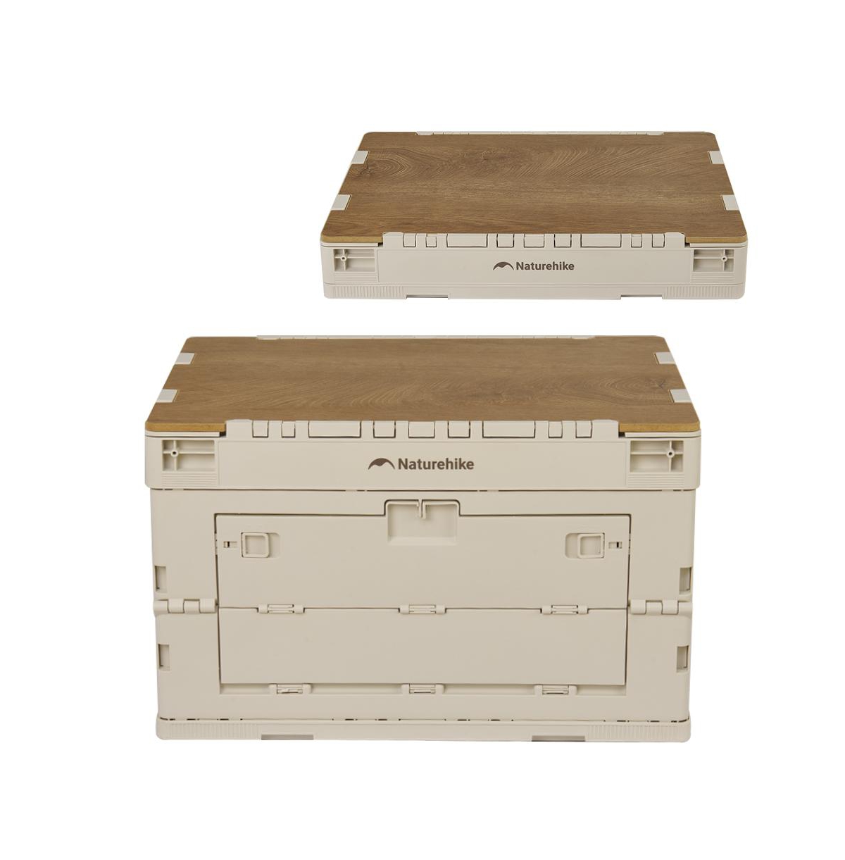 Collapsible Storage Box, 23L Car Trunk Storage Box, Foldable Heavy-Duty Plastic Organizer with Lid, Portable Camping & Home Crate - Beige