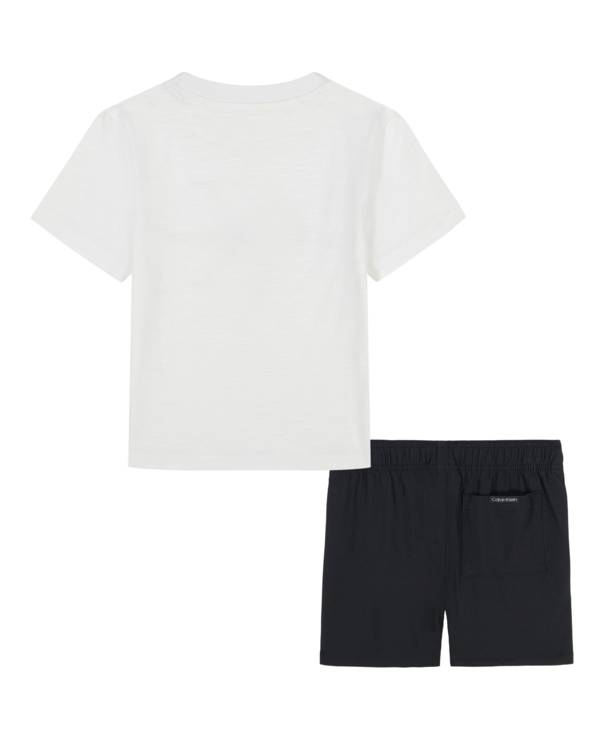 Calvin Klein Toddler And Little Boys 2-piece Classic Logo T-shirt And Tech Woven Shorts Set In White
