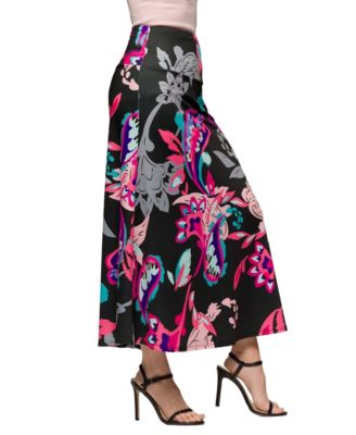 Women's Paisley Elastic Waist A Line Maxi Skirt