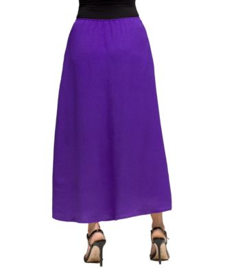 Women's Elastic Waist A Line Maxi Skirt