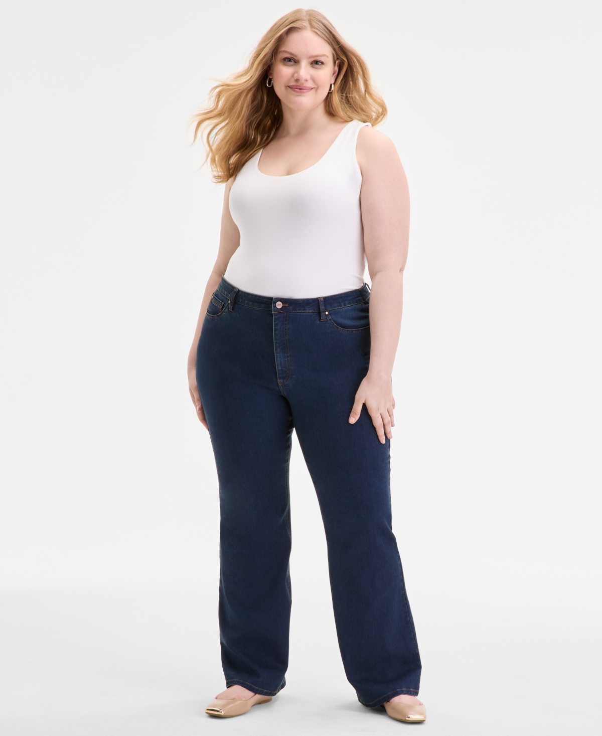 Plus Size Lexington High-Rise Slim Bootcut Jeans - Wainscott Wash