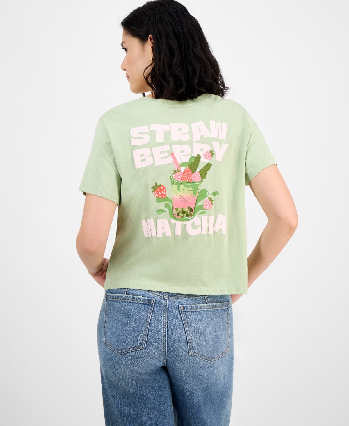Since When Juniors' Strawberry Matcha Cotton Graphic T-shirt