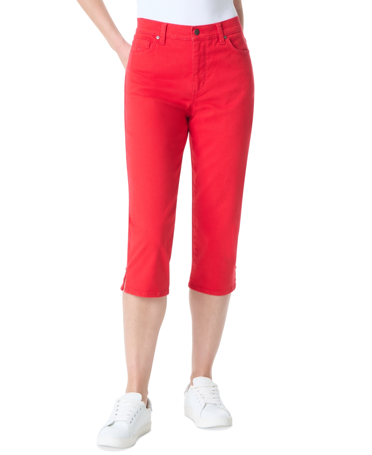 Women's Amanda Slit-Hem Capri Jeans - Sunkiss Overdye