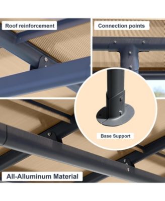 10' x 12.8' Wall Mount Gazebo Outdoor Pergola Polycarbonate Gazebo Panels Canopy