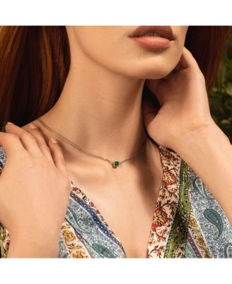 Devoted Achiever Emerald Evil Eye May Birthstone Necklace