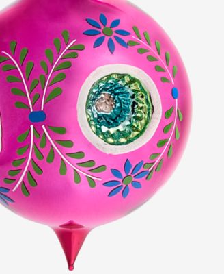 Merry Magic Red Reflector Ball Ornament, Macy's Exclusive