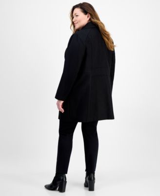 Plus Size Double-Breasted Peacoat