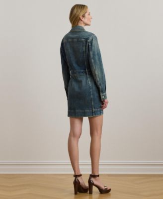 white christmas dresses Saint Laurent // Blue Stonewash Denim Mini Dress – VSP Consignment main image 0