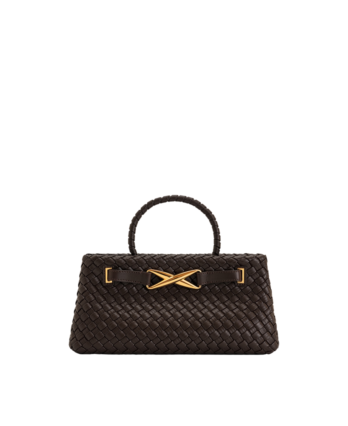 Women's Elora Woven Small Tote Bag - Dark Brown