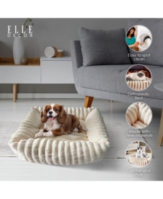 Square Plush Pet Cuddler Bed, Stylish and Comfortable Bedding for Dogs and Cats