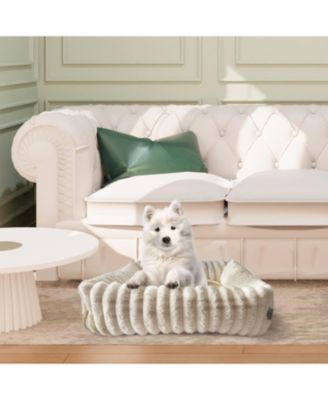 Square Plush Pet Cuddler Bed, Stylish and Comfortable Bedding for Dogs and Cats