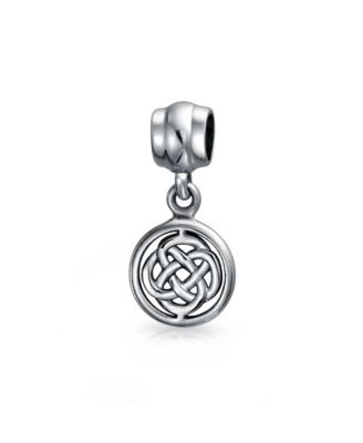 Set of 2 Romantic Celtic Love Knot Infinity Dangle Charm Bead Sterling Silver
