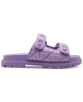 Women's Sculpted C Quilted Washed Denim Double Band Sandals